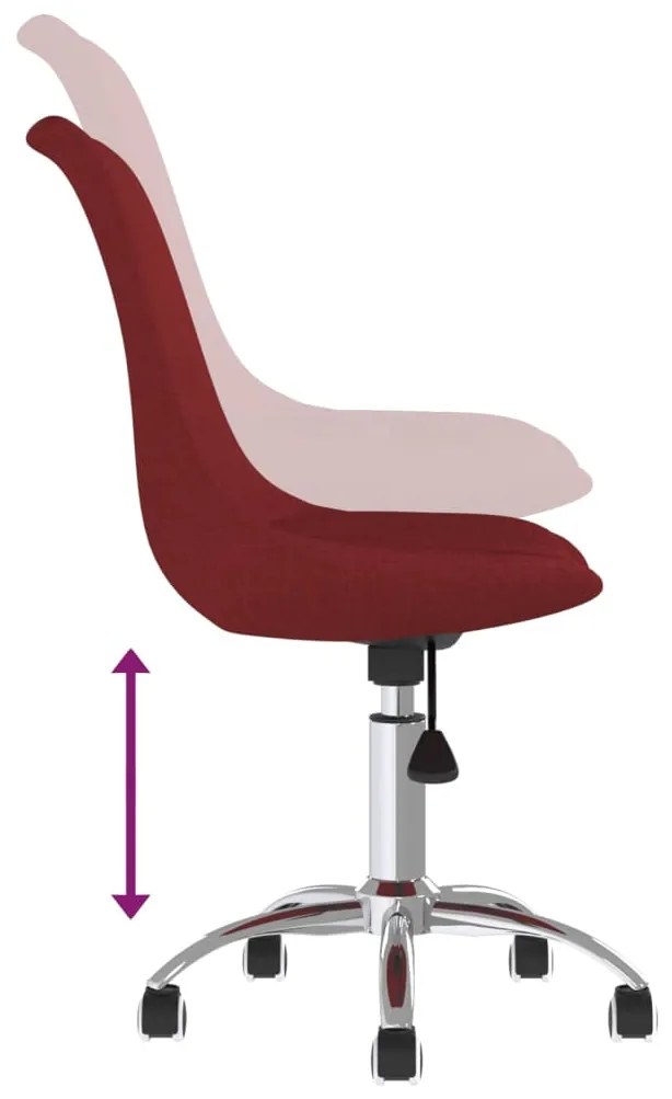 Scaun de birou pivotant, rosu vin, material textil 1, Bordo