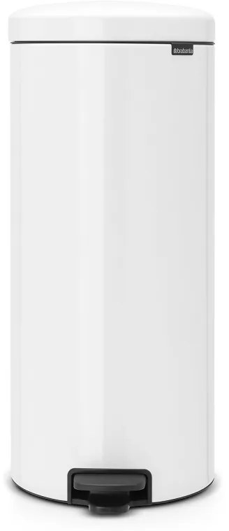 Cos pentru gunoi cu pedala Brabantia NewIcon 649049, 30 L, Inchidere usoara, Baza antiderapanta, Alb