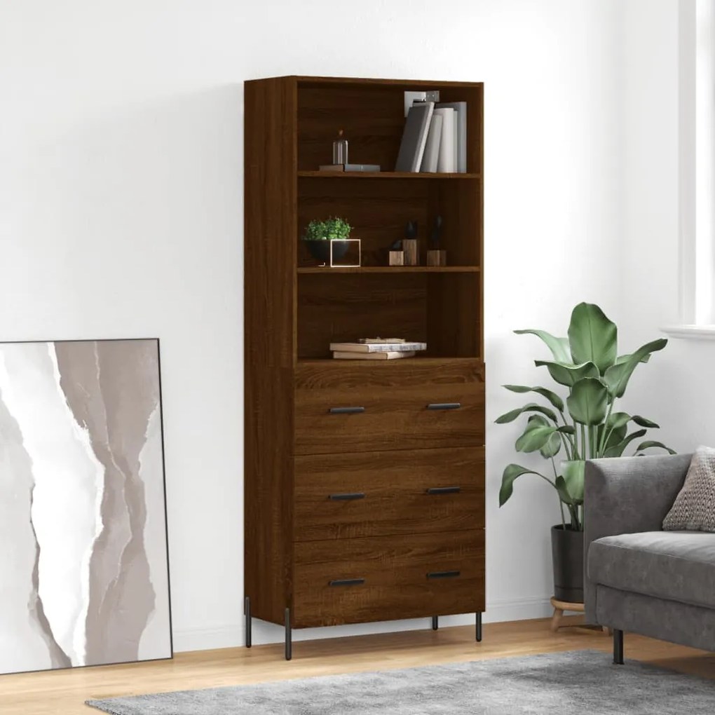 vidaXL Dulap înalt, stejar maro, 69,5x34x180 cm, lemn compozit
