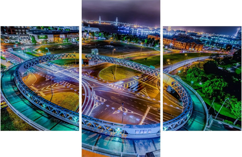 Tablou panorama orașului nocturn (90x60 cm)