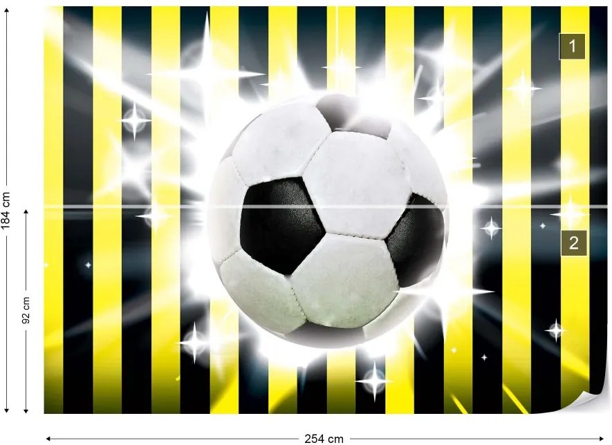 Fototapet GLIX - Football Yellow And Black Stripes + adeziv GRATUIT Tapet nețesute - 254x184 cm
