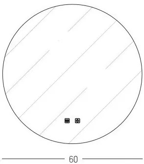 Oglinda baie cu iluminat LED MIRROR 25W 4000K ROUND 60cm