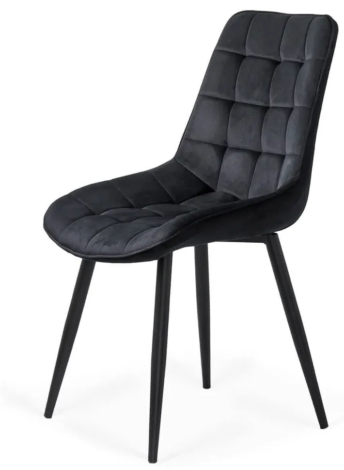 Scaun living cu tapițerie din catifea și structură metalică BUC 206 negru