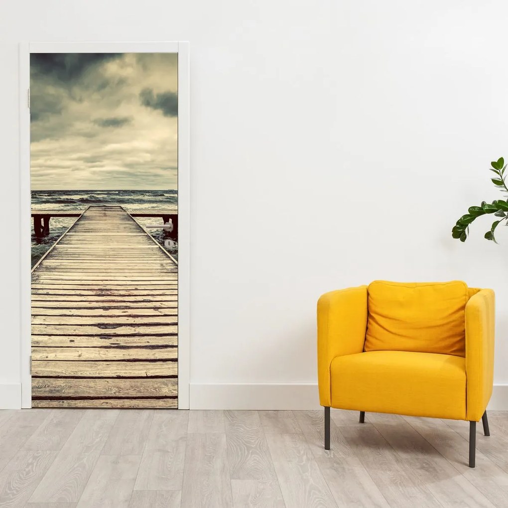 Fototapet pentru ușă - Ponton la mare (95x205cm)