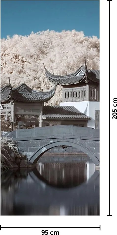 Fototapet pentru ușă - Copacii înfloriți în Asia (95x205cm)