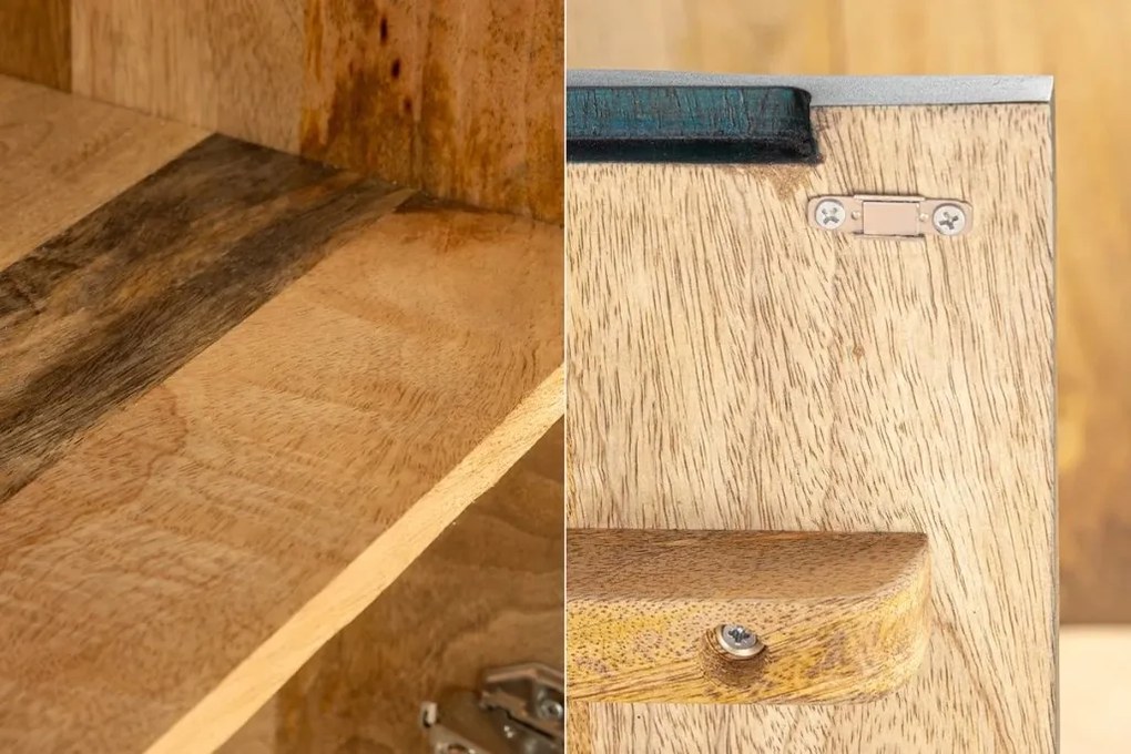 Comoda cu aplicatie exotica pe fronturi SNAKE 120cm turcoaz