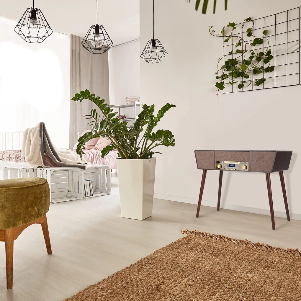 Auna Belle Epoque 1912, gramofon retro, CD, BT, USB, DAB+/FM, maro