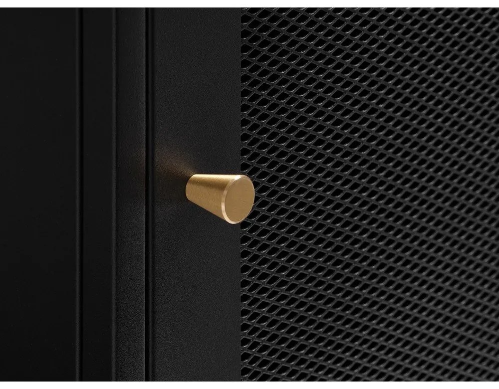 Bibliotecă neagră din metal 80x138 cm Malibu – Unique Furniture