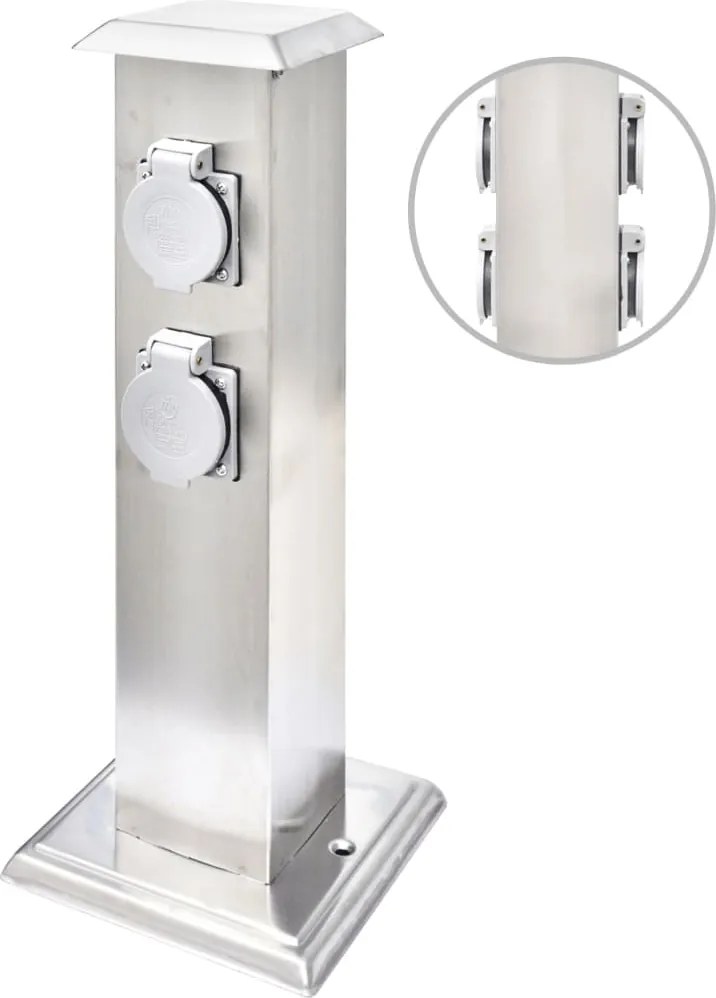 vidaXL Priză de grădină tip "turn" Oțel inoxidabil