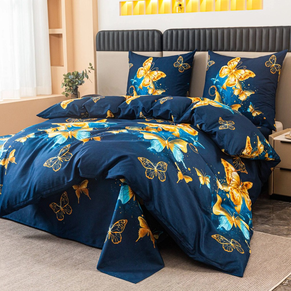 Lenjerie de pat din microfibra ROYAL BUTTERFLY albastru Dimensiune lenjerie de pat: 70 x 80 cm | 140 x 200 cm