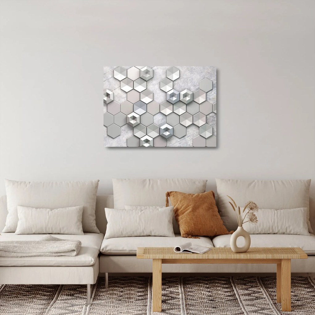 Tablou pe sticlă cu abstracție 3D (70x50 cm)