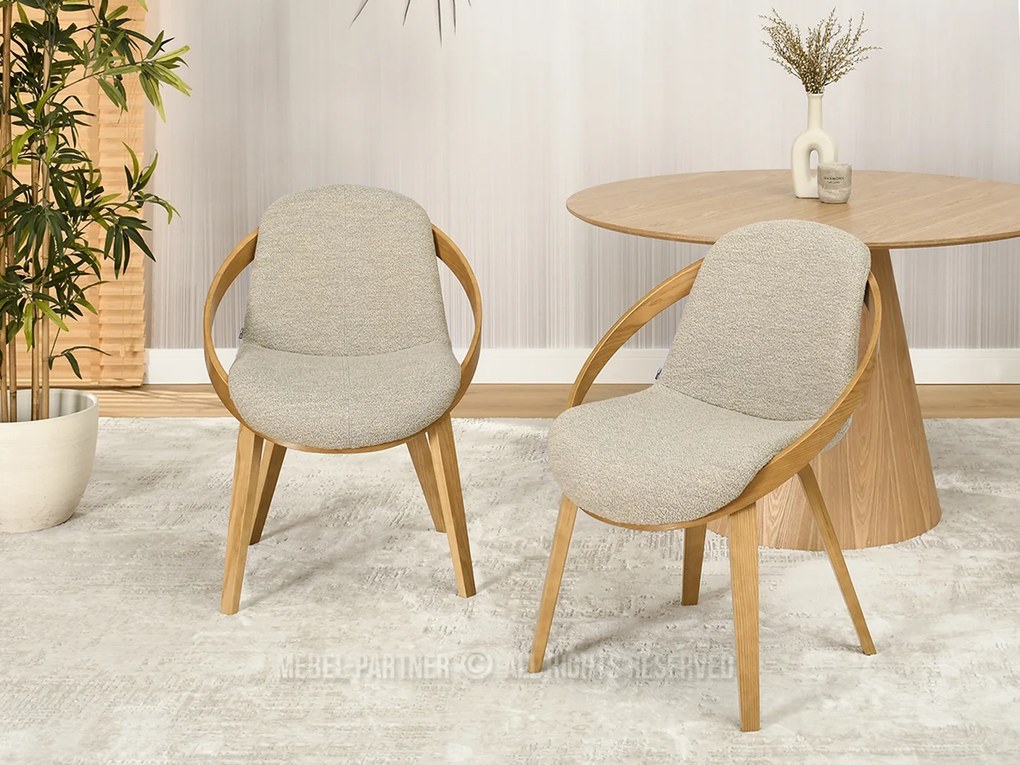 Scaun Lila K (bej + stejar). Promo -14%. 1111104