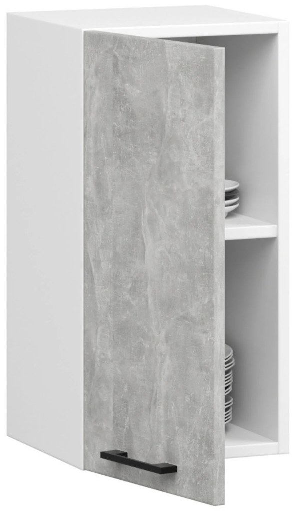 Dulap superior de bucătărie Ozara W40 H580 (alb + beton). 1071168
