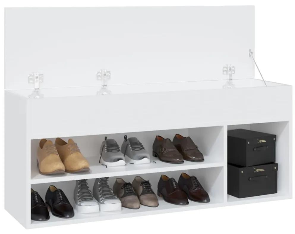 Bancheta pantofar, alb, 105x30x45 cm, PAL Alb, 1, 1, 1
