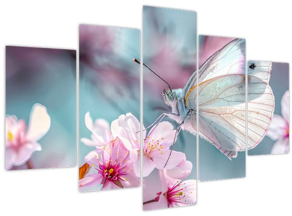 Tablou - Fluture pe un cireș (150x105 cm)