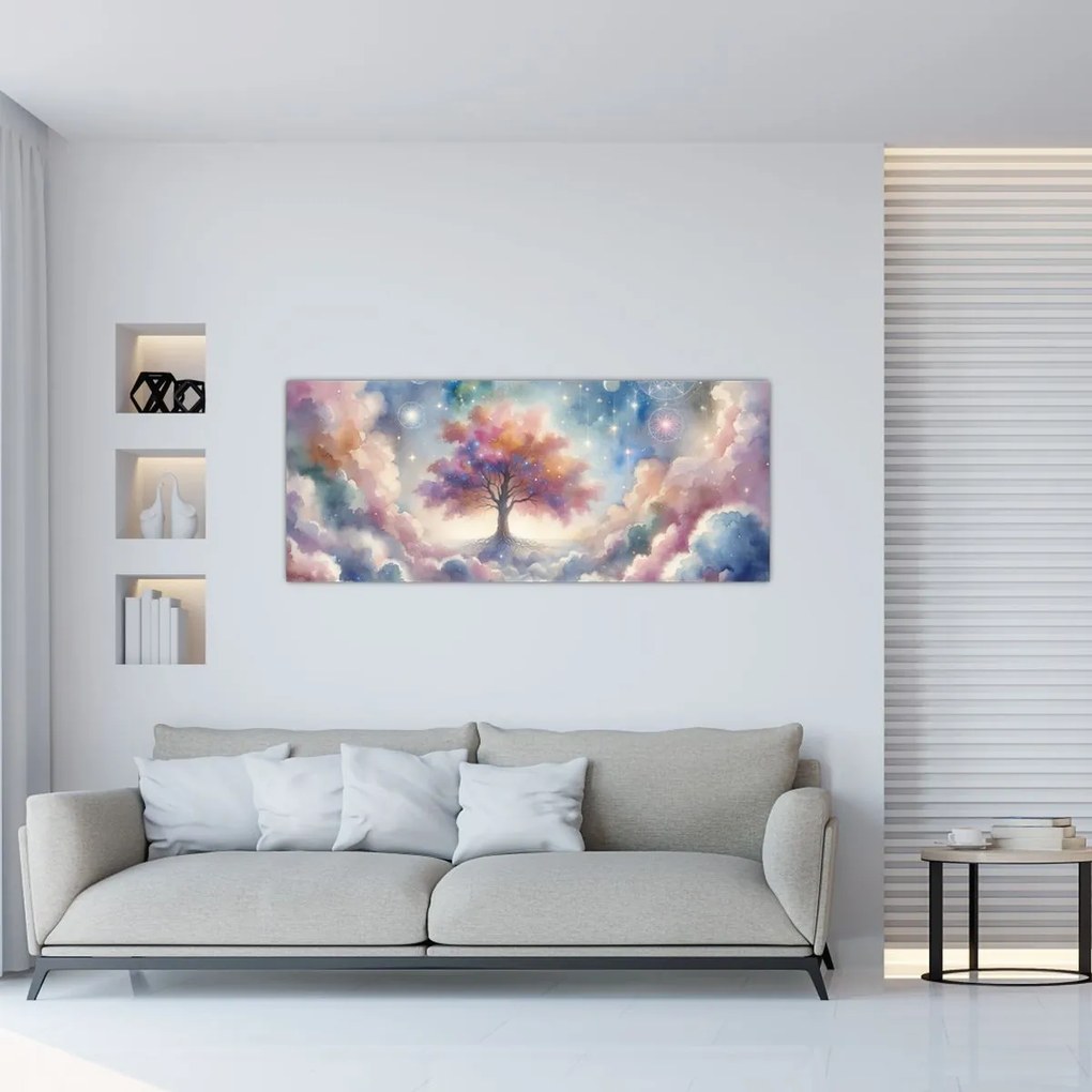 Tablou – Arborele vieții printre nori (120x50 cm)