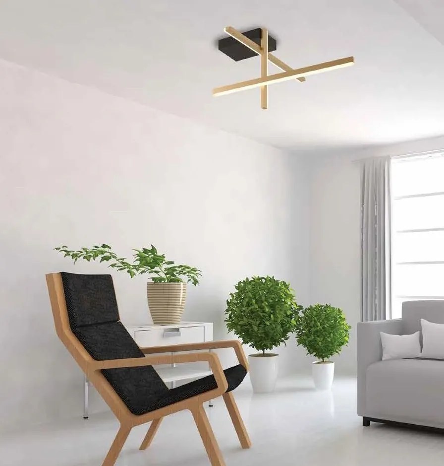 Lustra aplicata LED design liniar X-LIne auriu