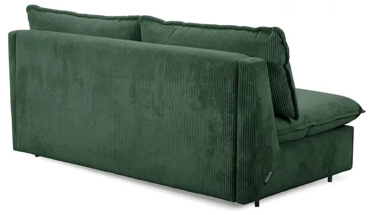 Canapea verde extensibilă cu tapițerie din catifea reiată 184 cm Isadora – Bobochic Paris