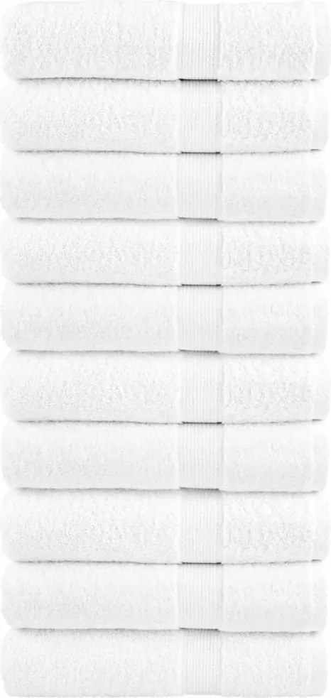 vidaXL Prosoape baie premium, SOLUND 10 buc alb 100x150cm 600gsm