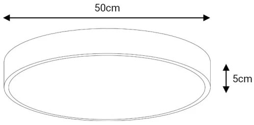 Plafonieră LED dimabilă LED/50W/230V 3000-6500K d. 50 cm negru + telecomandă