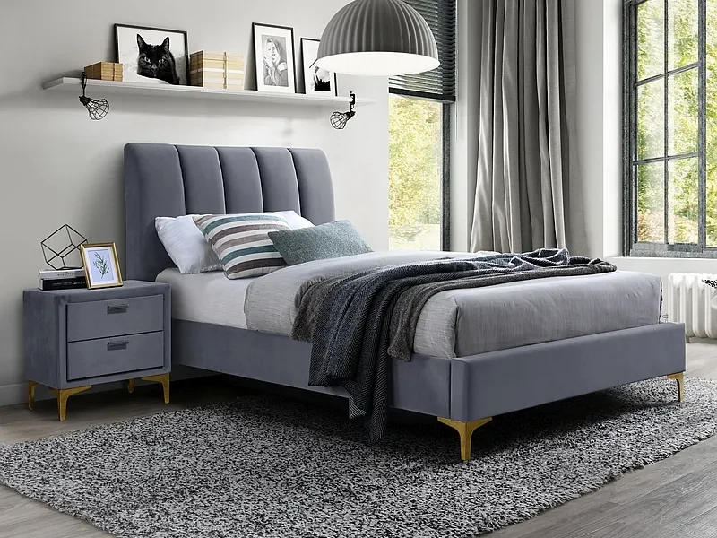 Pat tapitat Mirage Velvet Gri - 90 x 200 cm