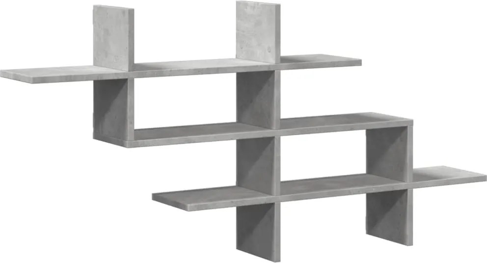 vidaXL Raft de perete, gri beton, 124,5x18x60,5 cm, lemn prelucrat