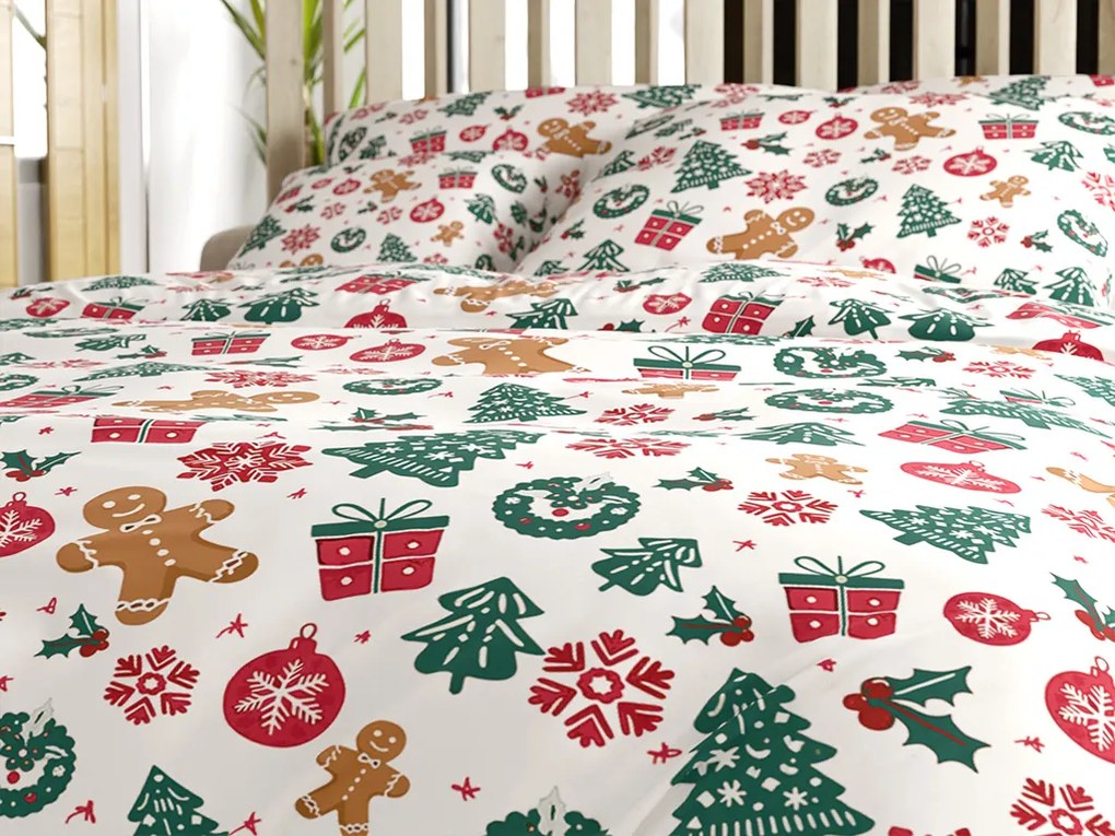 Lenjerie de pat din bumbac MERRY MOOD albă Dimensiune lenjerie de pat: 70 x 90 cm | 140 x 200 cm