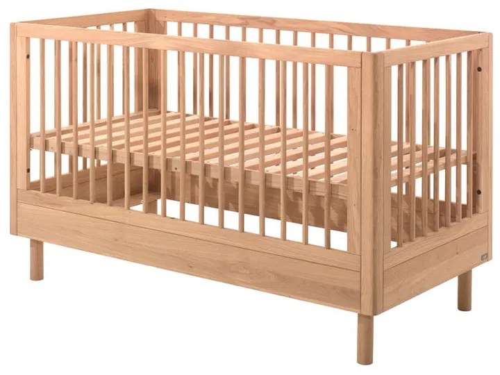 Pătuț în culoare naturală din lemn de stejar 70x140 cm Forrest – Vipack