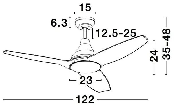 Lustra LED cu ventilator si telecomanda design modern Samoa alb NVL-5267301