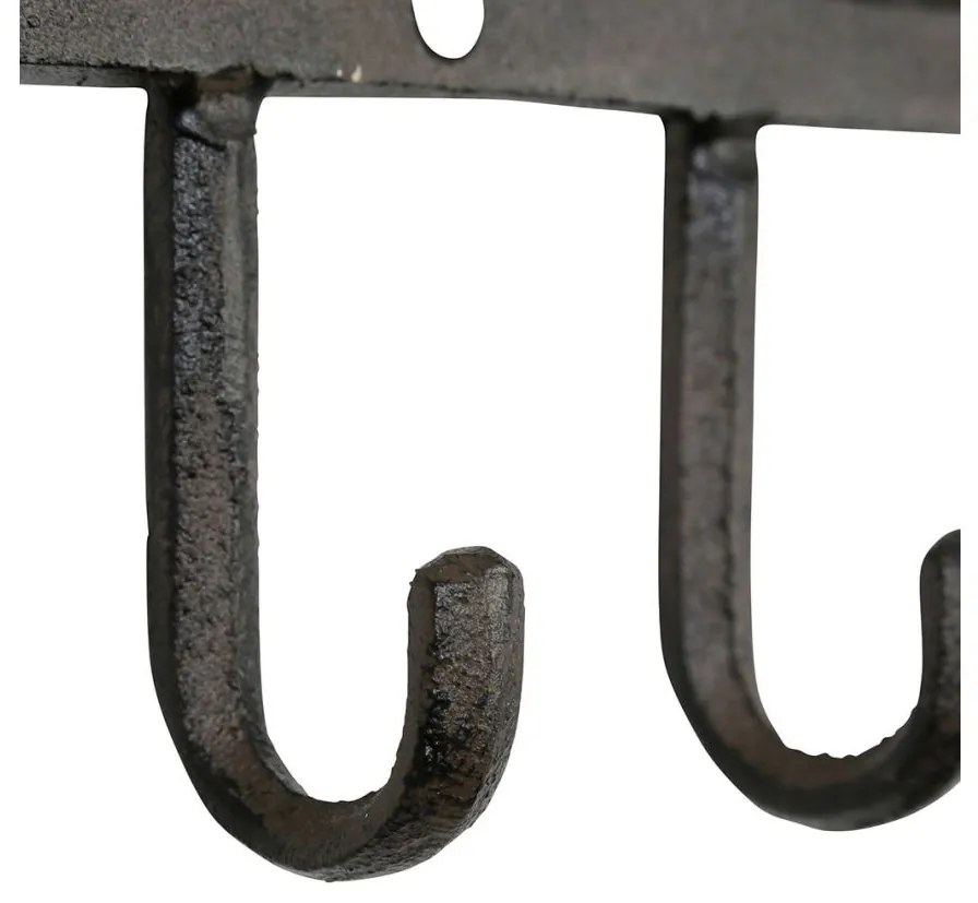 Cuier de perete decorativ, din fonta, L30 cm, Minrai