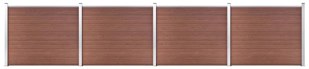 vidaXL Set panouri gard, 699x146 cm, maro, WPC