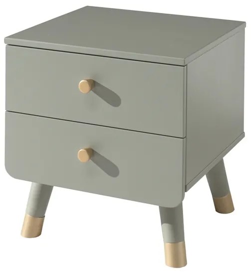 Noptieră pentru Copii, Verde Olive (Pin Masiv și MDF) – Billy – Vipack