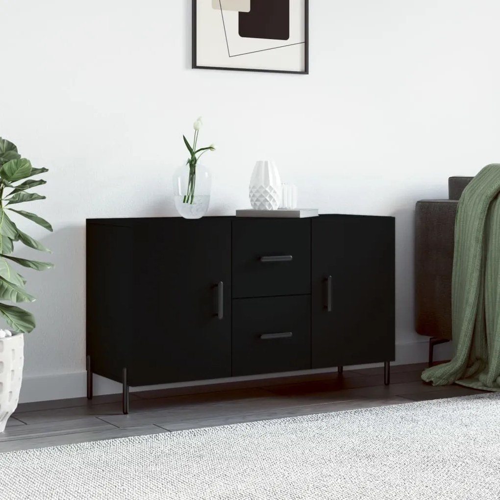 828181 vidaXL Servantă, negru, 100x36x60 cm, lemn compozit