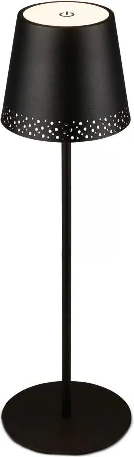 Brilo - Lampă LED de birou reîncărcabilă KIKI, cu control tactil, 2,6W/5V, IP44, 2600 mAh, neagră