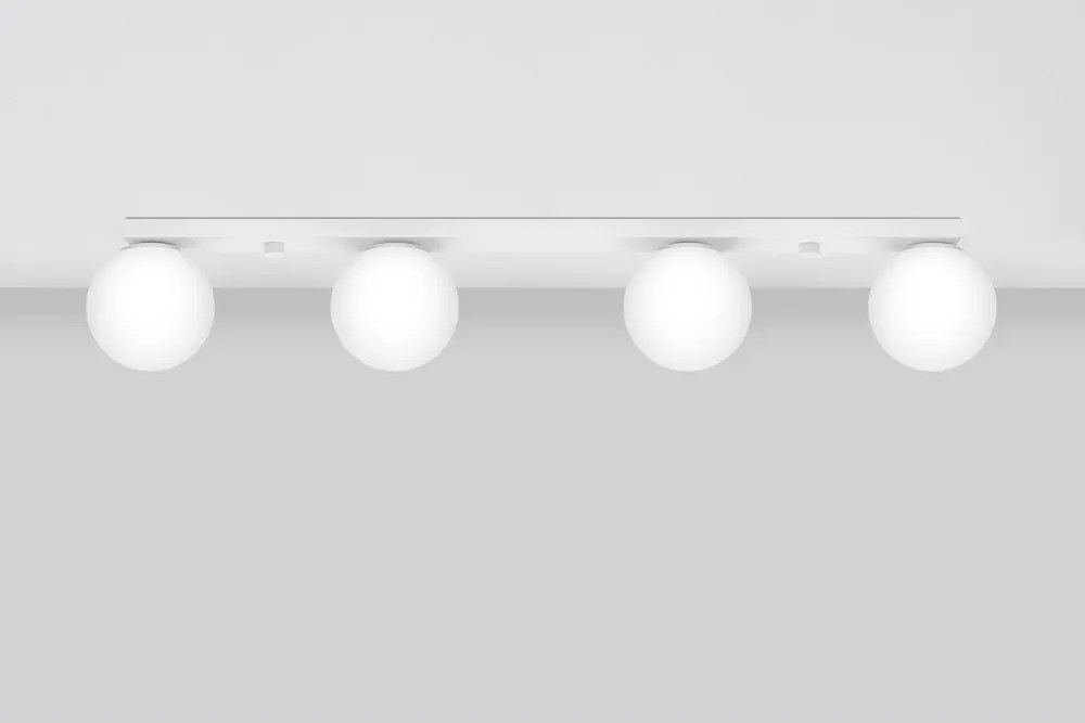 Plafonieră albă cu abajur din sticlă ø 12 cm Umerta – Sollux