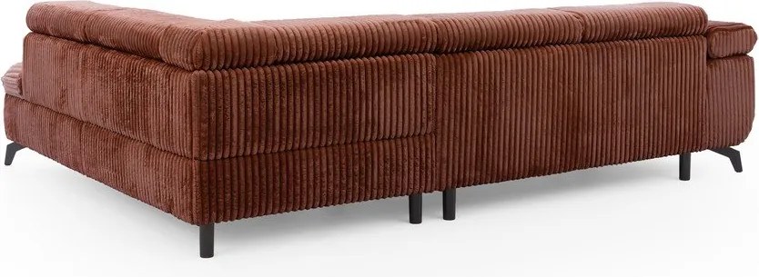 Colțar teracotă cu tapițerie din catifea reiată (cu colț pe partea dreaptă/în formă de ”L”) Marbeya – Ropez