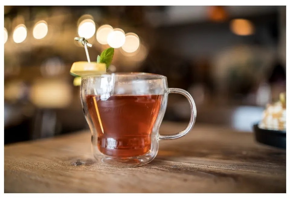 Căni 2 buc. pentru cappuccino/cu perete dublu din sticlă 370 ml Bolla – Vialli Design