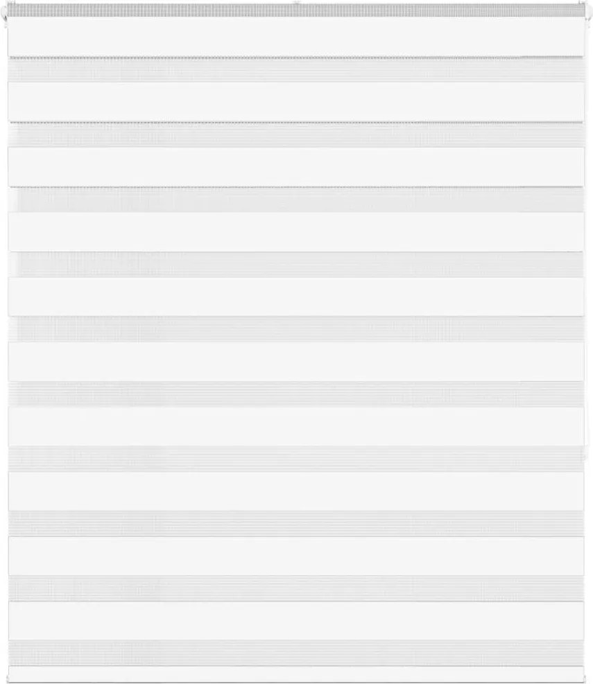 vidaXL Jaluzea tip zebra alb lățime țesătură 125,9 cm poliester