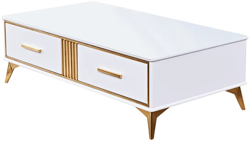 Masuta de cafea Laval alb/gold - H41 cm