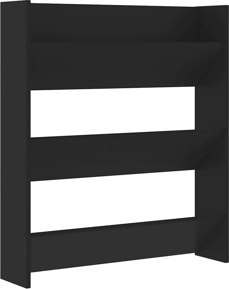 vidaXL Pantofar de perete, negru, 80x18x90 cm, PAL