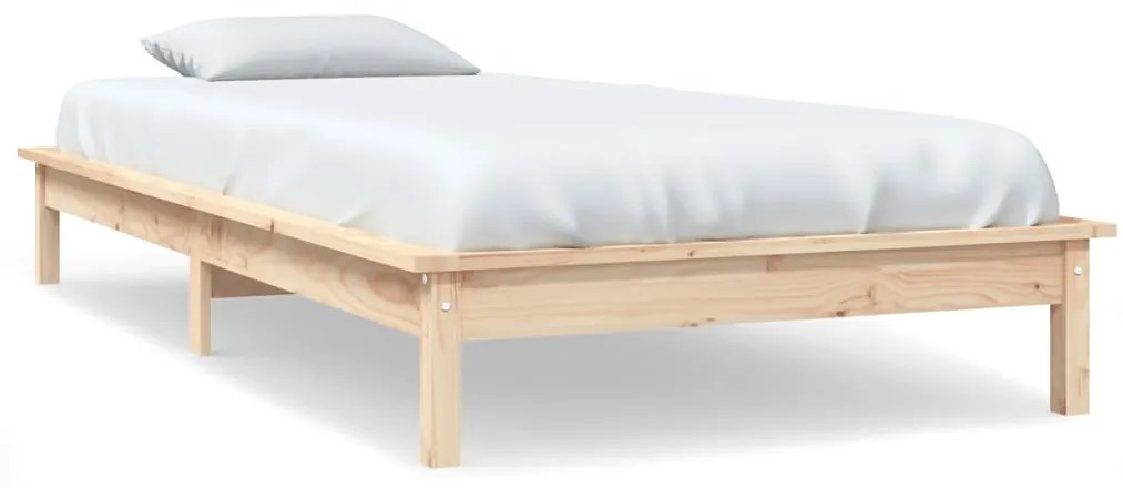 820566 vidaXL Cadru de pat, 75x190 cm, mic, single, lemn masiv de pin