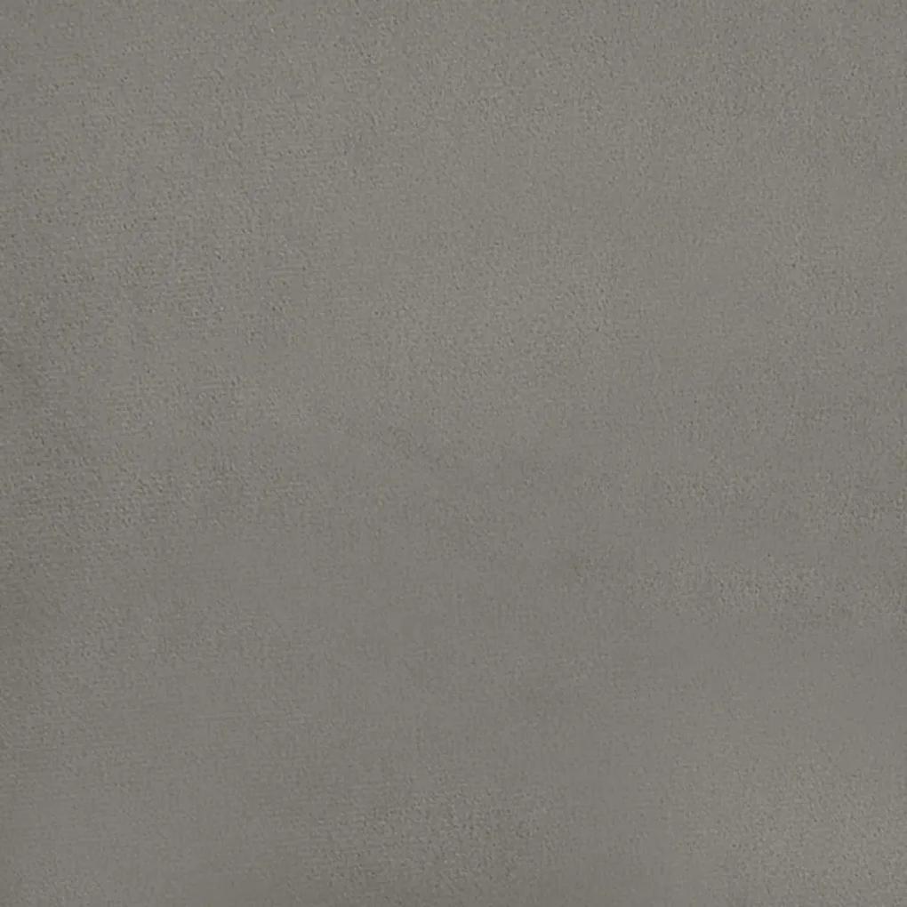 Pat box spring cu saltea, gri deschis, 120x200 cm, catifea Gri deschis, 35 cm, 120 x 200 cm