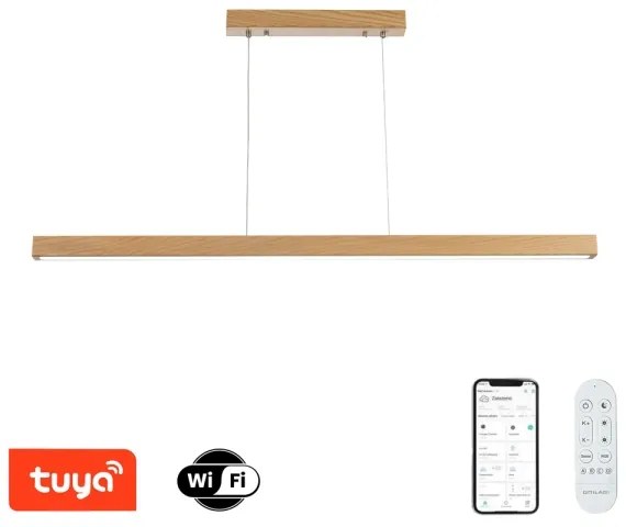 Brilagi - Lustru LED dimabil pe cablu OAK SMART LED/30W/230V Wi-Fi Tuya stejar+telecomandă