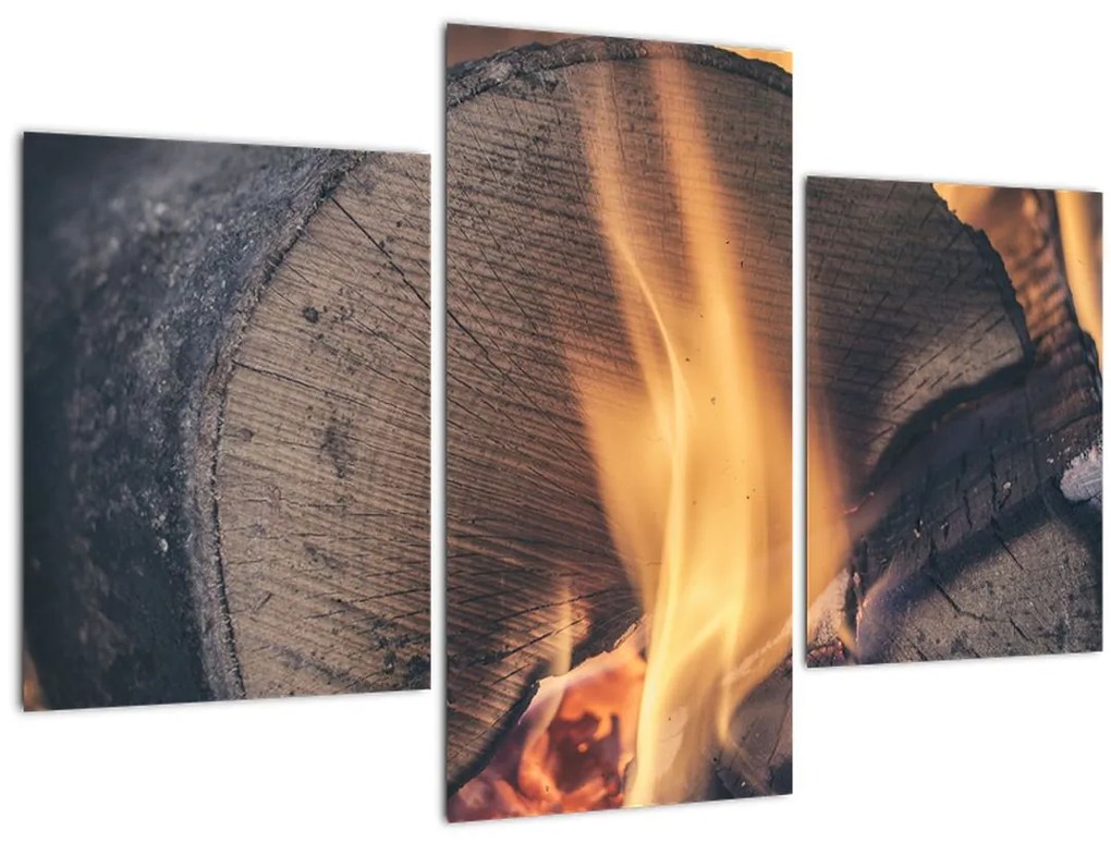Tablou - Lemn în foc (90x60 cm)