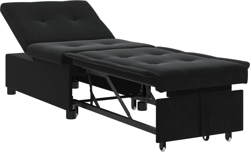 vidaXL Pat canapea Negru 194 x 67 x 82 cm Catifea