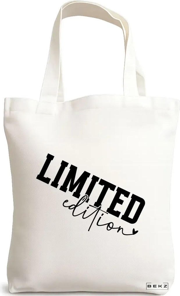 Sacosa de Panza pentru Cumparaturi, Geanta Tote, model Limited Edition, 38x34.5 cm, Alba, BEKZ®