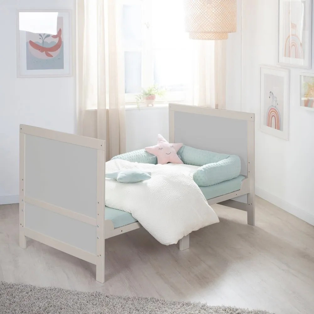 Pătuț gri cu înălțime reglabilă 70x140 cm Easy Sleep – Roba