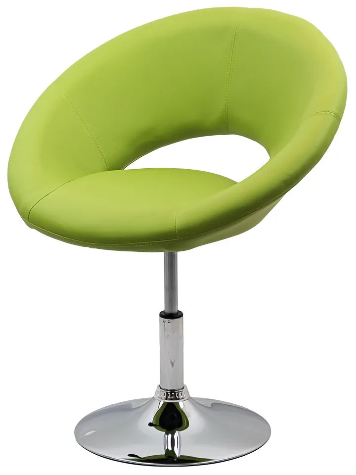 Scaun lounge verde REL 218 din piele ecologică cu cadru cromat reglabil
