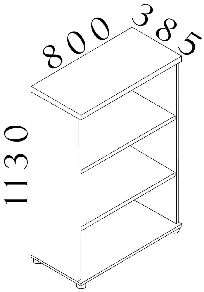 Dulap mediu Visio LUX 80 x 38,5 x 113 cm, stejar