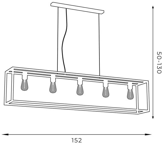Lustră pe cablu FRAME 5xE27/60W/230V neagră
